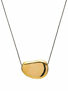 Minimal Gold Pebble Pendant Necklace - Women’s Gold Necklace